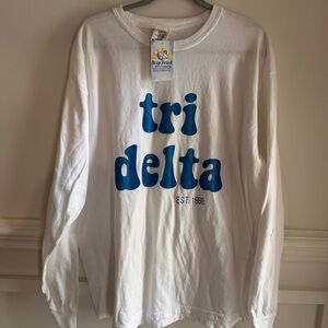 NWT White Long Sleeve Tri Delta Shirt EXTRA LARGE
